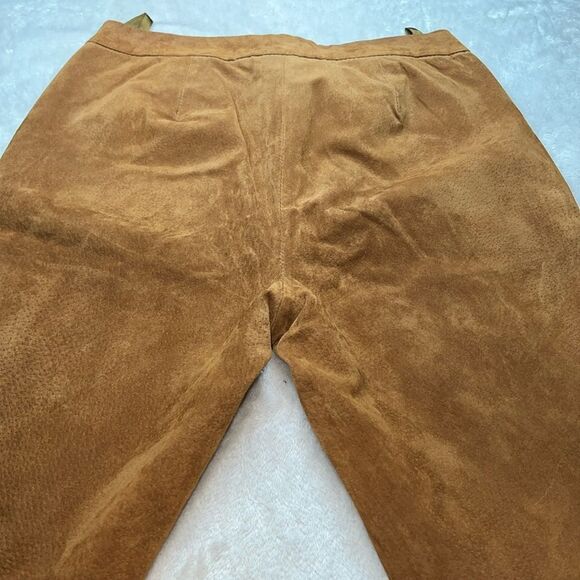 Vtg Chadwick's 4T High Waist 100% Leather Lined Western Bootcut Unisex Pant - Picture 12 of 13